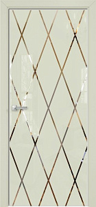 Недавно просмотренные - Дверь Оникс Арт, лакобель слоновая кость RAL 1013, зеркало №11