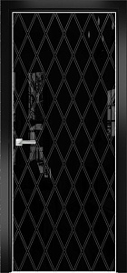 Недавно просмотренные - Дверь Оникс Арт, лакобель черный RAL 9005, контурный витраж №10