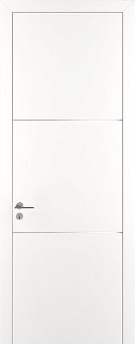 Дверь Z K11 полипропилен белый, молдинг серебро, глухая