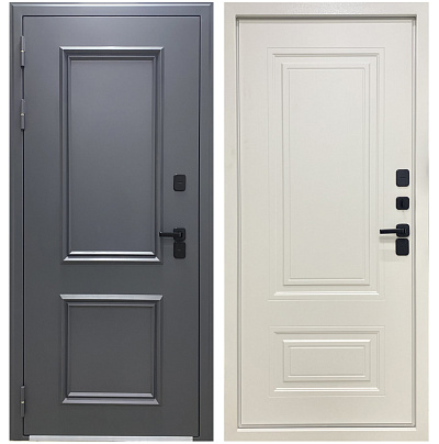 Входная дверь Матадор ТЕРМО Штандарт RAL 7024/панель белый матовый