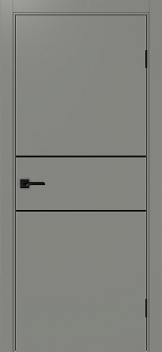 Дверь Эко 203 серый молдинг SB, кромка ABS, глухая