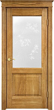 Дверь ПМЦ массив дуба Д13 орех 5%, стекло 13-4