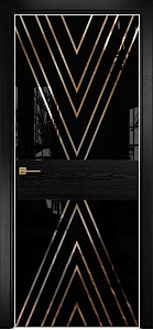 Недавно просмотренные - Дверь Оникс Соло 2 эмаль черная по ясеню, глухая, Lacobel RAL 9005 Ромбы зеркало