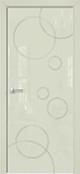 Дверь Оникс Арт, лакобель слоновая кость RAL 1013, витраж контурный №3