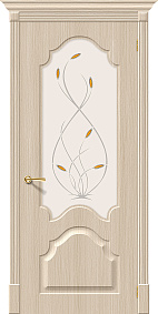 Недавно просмотренные - Дверь Браво Скинни-33 беленый дуб, стекло белое художественное, с элементами фьюзинга