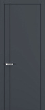 Дверь Z K14 полипропилен  графит премьер, молдинг серебро, глухая