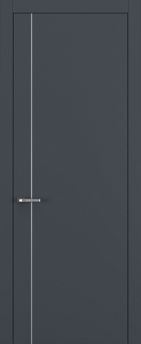 Дверь Z K14 полипропилен  графит премьер, молдинг серебро, глухая