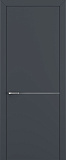 Дверь Z K10 полипропилен  графит премьер, молдинг серебро, глухая