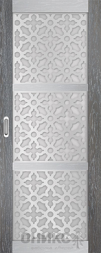 Перегородка Оникс №2 дуб седой/Р-№3, сатинат белый