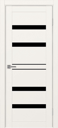 Дверь Эко 561.12 бежевый, lacobel черный