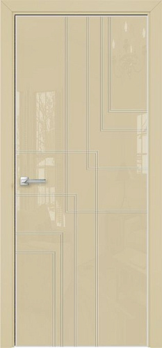 Дверь Оникс Арт лакобель RAL 1015, контурный витраж №13