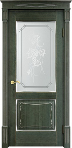 Недавно просмотренные - Дверь ПМЦ массив ольхи ОЛ6.2 зеленый с патиной серебро, стекло 6-2