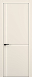 Дверь Z K17 полипропилен крем, ALU кромка черная, молдинг черный, глухая
