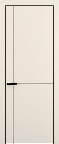 Дверь Z K17 полипропилен крем, ALU кромка черная, молдинг черный, глухая