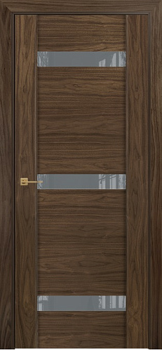 Дверь Оникс Парма 3 американский орех, глухая лакобель RAL 7040