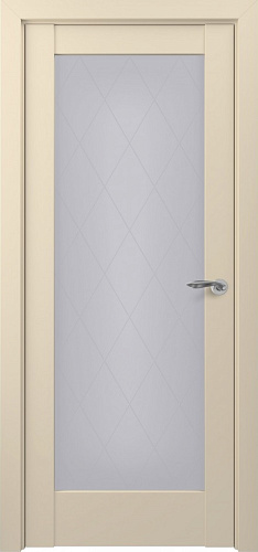 Дверь Z Неаполь Тип S экошпон кремовый, стекло сатинат
