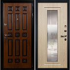 Недавно просмотренные - Входная металлическая дверь Лекс Гладиатор, винорит Golden патина чёрная с зеркалом/панель №23 беленый дуб