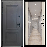 Входная дверь Матадор MXК-2 альберо грей/панель зеркало 2, софт шампань