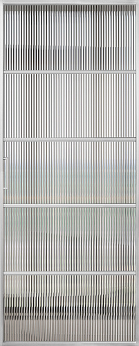 Перегородка Alum №5 хром, стекло прозрачное мору