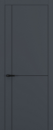 Дверь Z K17 полипропилен  графит премьер, молдинг черный, глухая