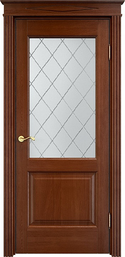 Дверь ПМЦ массив дуба Д13 коньяк, стекло 13-10