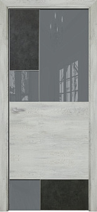 Недавно просмотренные - Дверь Оникс New York бетон темный/лофт, глухая с вставкой лакобель RAL 7040