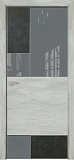 Дверь Оникс Нью Йорк бетон темный/лофт, глухая с вставкой лакобель RAL 7040