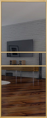 Перегородка Alum №2 золото, триплекс зеркало графит