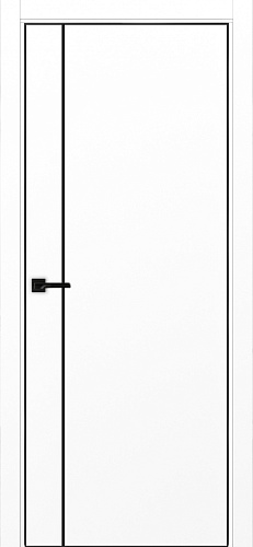 Дверь Эко 204 белый снежный молдинг SB, кромка AL черная SB с 4-х сторон, глухая