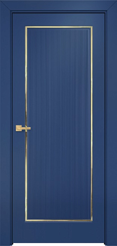 Дверь Оникс Сиэтл 1 эмаль RAL 5000 молдинг золото, глухая