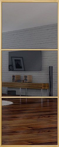 Перегородка Alum №3 золото, триплекс зеркало графит