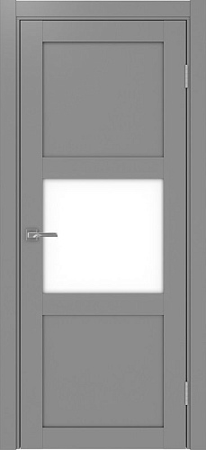 Дверь Эко 530.121 серый, lacobel белый
