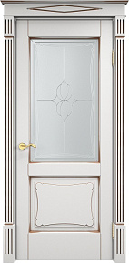 Недавно просмотренные - Дверь ПМЦ массив ольхи ОЛ6.2 белый грунт с патиной орех, стекло 6-5