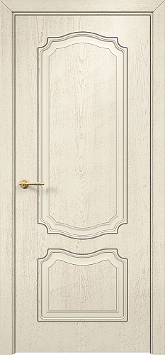 Дверь Оникс Венеция фрезерованная эмаль слоновая кость патина коричневая, глухая