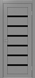 Дверь Эко 507.12 серый, lacobel черный