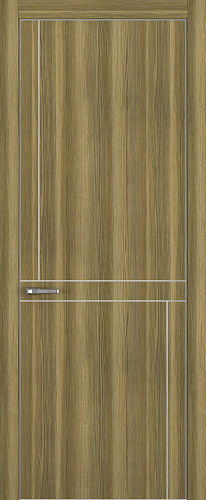 Дверь Z K20 toppan дуб серый, ALU кромка хром, молдинг серебро, глухая