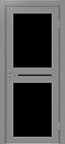 Дверь Эко 520.222 серый, lacobel черный