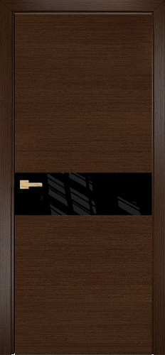Дверь Оникс Соло венге, глухая, стекло Lacobel черное