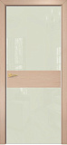 Дверь Оникс Соло 2 беленый дуб, глухая, Lacobel RAL 1013