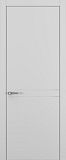 Дверь Z K13 полипропилен серый, молдинг серебро, ALU кромка хром, глухая