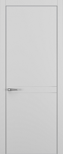 Дверь Z K13 полипропилен серый, молдинг серебро, ALU кромка хром, глухая