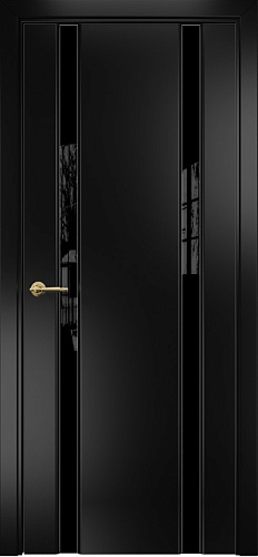 Дверь Оникс Престиж 2 эмаль черная по МДФ, триплекс черный