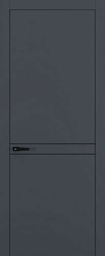Дверь Z K13 полипропилен  графит премьер, молдинг черный, глухая
