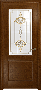Недавно просмотренные - Дверь Арт Деко Ченере-1 терра, сатинат с витражом "Нуво"