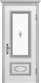 Недавно просмотренные - Дверь ИУ Эмаль Классика  Дуэт D3 Багет В2 эмаль белая патина серебро, остекленное рис. 2