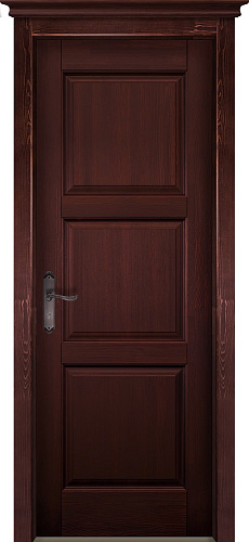 Дверь ОКА браш массив сосны Турин махагон, глухая