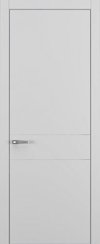 Дверь Z K16 полипропилен серый, ALU кромка хром, молдинг серебро, глухая