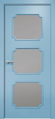 Дверь Оникс Валенсия эмаль голубая, сатинат графит