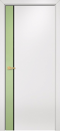 Дверь Оникс Дуо эмаль фисташковая/эмаль белая, триплекс черный