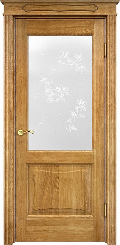 Дверь ПМЦ массив дуба Д6 орех 5%, стекло 6-6